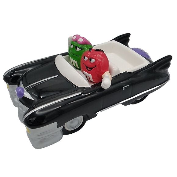 M&M's Rare Black & Silver Classic Cadillac Car Ceramic Candy Dish - 2002 Galerie - Picture 1 of 8